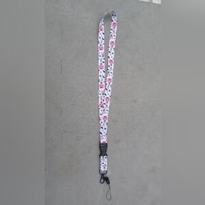 2/$10 Pastel Goth Pink Pumpkin Bats ID Lanyard NWT